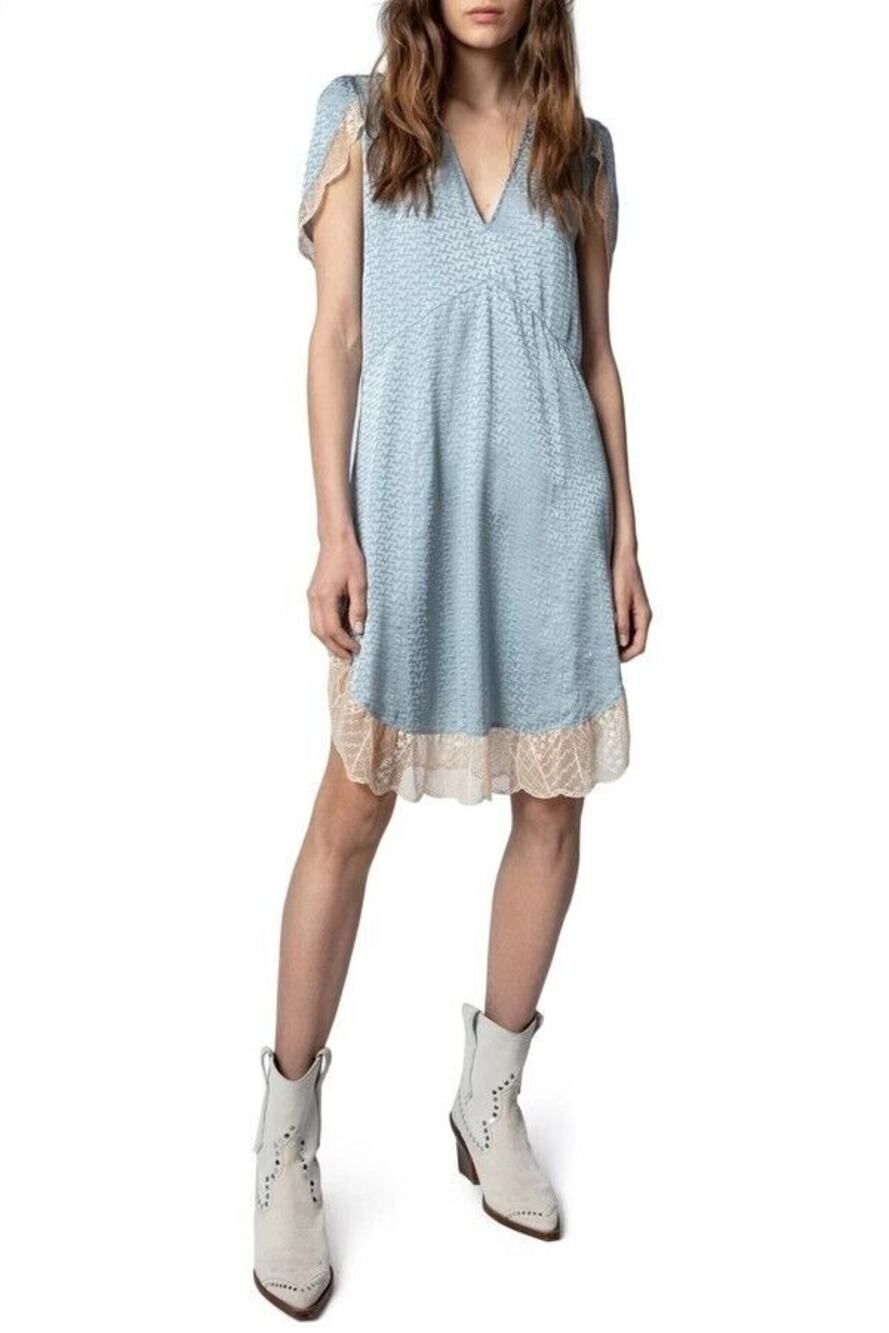 NWOT Zadig & Voltaire Raccord Silk Jacquard Lace Dress Size Small